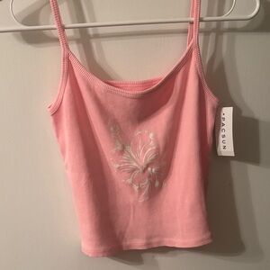 PacSun Pink Camisole with Floral Design